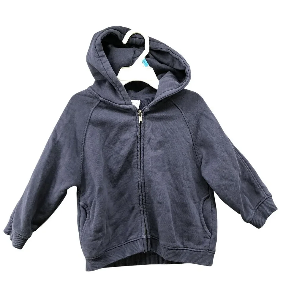 Zara Baby 18-24M Oversized Zip Hoodie‎ Navy Blue Cotton Boys girls